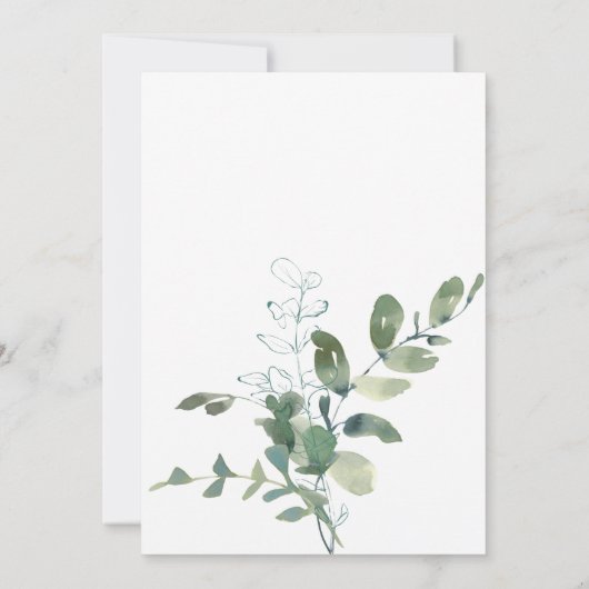 Modern Botanical Eucalyptus Boho Couples Shower Einladung (Rückseite)