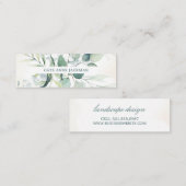 Modern Botanical Eucalyptus Greenery Elegant Mini Visitenkarte (Vorne/Hinten)