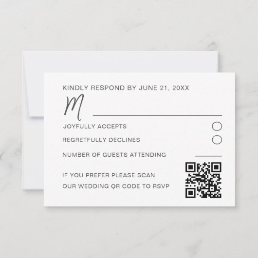 Modern Botanical Eucalyptus Wedding RSVP Card (Rückseite)