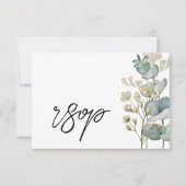 Modern Botanical Eucalyptus Wedding RSVP Card Karte (Vorderseite)
