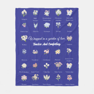 Modern Botanical Floral Fleecedecke