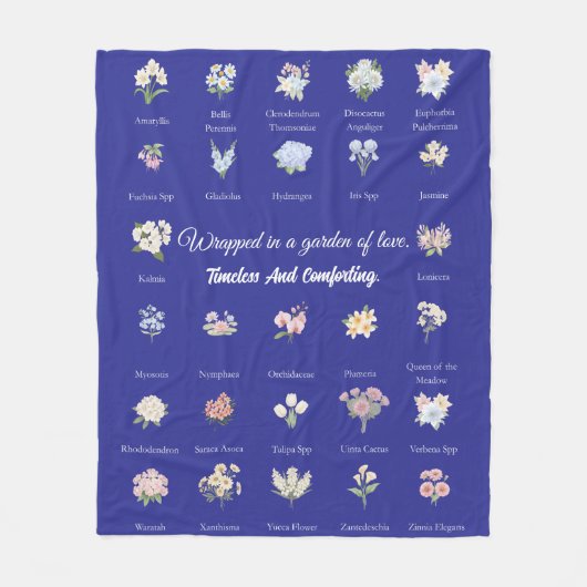 Modern Botanical Floral Fleecedecke (Vorderseite)