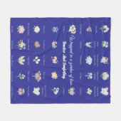 Modern Botanical Floral Fleecedecke (Vorderseite (Horizontal))