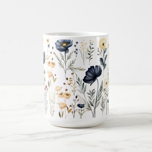 Modern botanical flower mug kaffeetasse (Mittel)