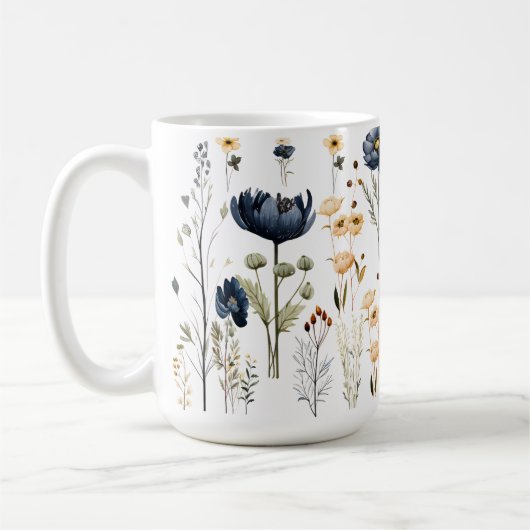 Modern botanical flower mug kaffeetasse (Links)