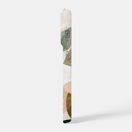 Modern Botanical Leaf Phone Case – Earth Tone  iPhone Hülle (Linke Seite)