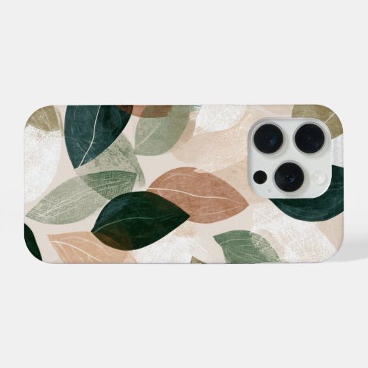 Modern Botanical Leaf Phone Case – Earth Tone  iPhone Hülle (Rückseite (Horizontal))