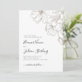 Modern Botanical Line Art Save The Date (Stehend Vorderseite)