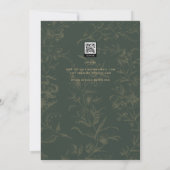 Modern BOTANICAL OLIVE Green Gold Wedding Einladung (Rückseite)
