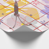 Modern botanical pattern Purple pink birthday Geschenkpapier (Ecke)