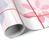 Modern botanical pattern Purple pink birthday Geschenkpapier (Rolleneckpunkt)