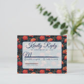 Modern Botanical Peonies Spring Wedding Rsvp (Stehend Vorderseite)