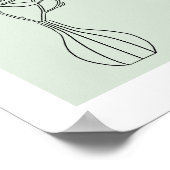 Modern Botanical Sage Green Illustration Poster (Ecke)