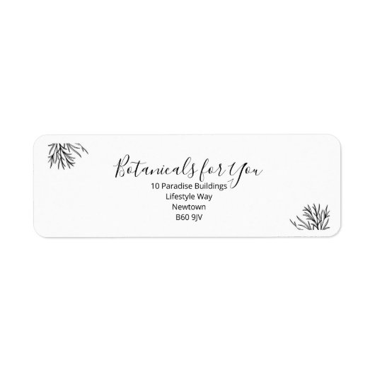 Modern Botanical Script Return Address Label (Vorne)