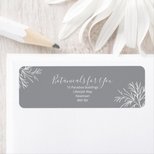Modern Botanical Script Return Address Label (Insitu)