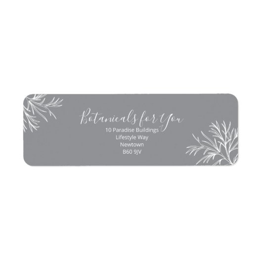 Modern Botanical Script Return Address Label (Vorne)