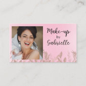 Modern Botanical Soft Pink Boho Photo QR Code  Visitenkarte (Vorderseite)