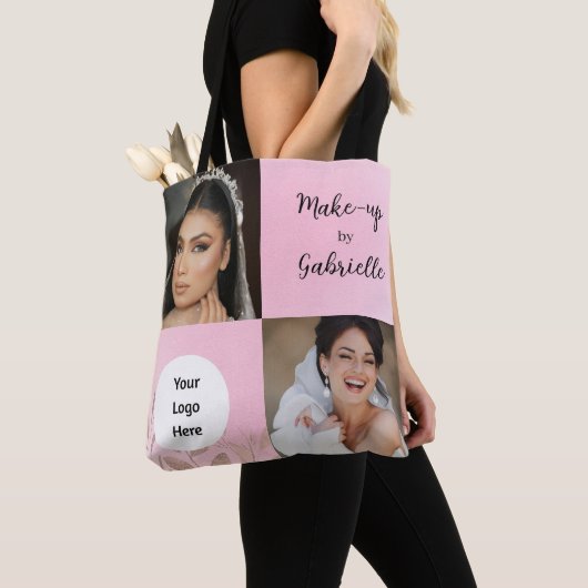 Modern Botanical Soft Pink Boho Photo Script Logo Tasche (Von Nahem)