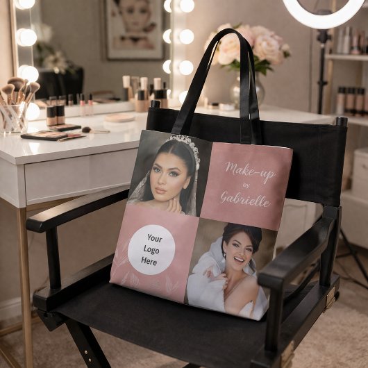 Modern Botanical Soft Pink Boho Photo Script Logo Tasche