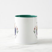 Modern Botanical Wreath Photo Christmas Tasse (Zentrum)