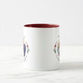 Modern Botanical Wreath Photo Christmas Tasse (Zentrum)