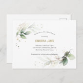Modern, botanisch, grün, wasserfarben, Baby Boy Einladungspostkarte (Vorne/Hinten)