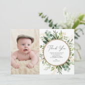 Modern Botanische Eukalyptus Grüne am 1. Geburtsta Dankeskarte (Stehend Vorderseite)