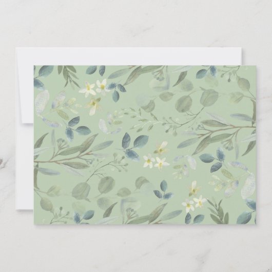 Modern Botanische Eukalyptus Grüne am 1. Geburtsta Dankeskarte (Rückseite)