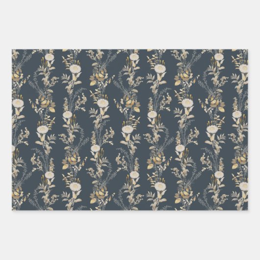 Modern Botanischer Blumenroter Umschlag Geschenkpapier Set (Vorderseite 3)