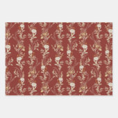 Modern Botanischer Blumenroter Umschlag Geschenkpapier Set (Vorderseite 2)