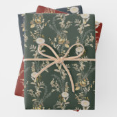 Modern Botanischer Blumenroter Umschlag Geschenkpapier Set (Beispiel)