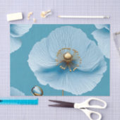 Modern Botanischer Chic Blue Poppy Seidenpapier (Handwerk)