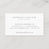 Modern Botanischer Lilienfloralarm Grün Visitenkarte (Rückseite)