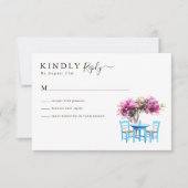 Modern Bougainvillea Destination Wedding RSVP (Vorderseite)