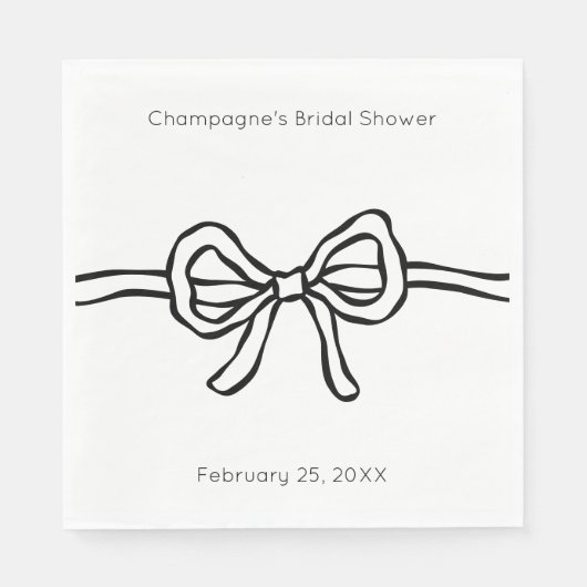 Modern Bow Brautparty Paper Napkin Serviette (Vorderseite)
