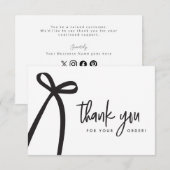 Modern bow Custom business Handlettering Dankeskarte (Vorne/Hinten)