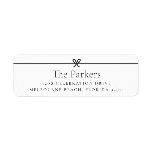 Modern Bow | Einfache minimale Rücksendeadresse (Vorne)