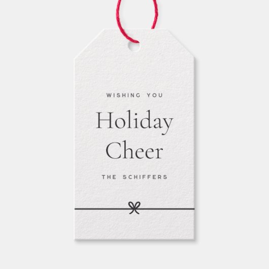 Modern Bow | Einfacher Minimaler Urlaubsaufenthalt Geschenkanhänger (Vorderseite)