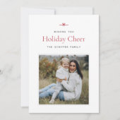 Modern Bow | Einfaches Minimales Foto Feiertagskarte (Vorderseite)