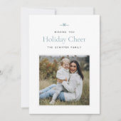 Modern Bow | Einfaches Minimales Foto Feiertagskarte (Vorderseite)