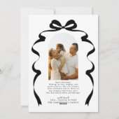 Modern Bow Foto Frohe Weihnachtsfeier Feiertagskarte (Rückseite)