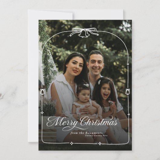Modern Bow Frohe Weihnachten Foto (Vorderseite)