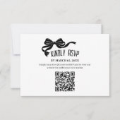 Modern Bow RSVP card with QR code Karte (Vorderseite)