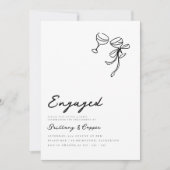 Modern Bow Scribble Hand Drawing Party Einladung (Vorderseite)