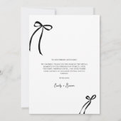 Modern Bow Wedding Foto Dankeschön Card Dankeskarte (Rückseite)