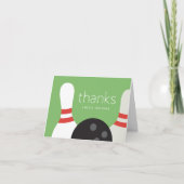 Modern Bowling Birthday Party Dankeskarte (Vorderseite)