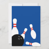Modern Bowling Birthday Party Einladungsvorlage Einladung (Rückseite)
