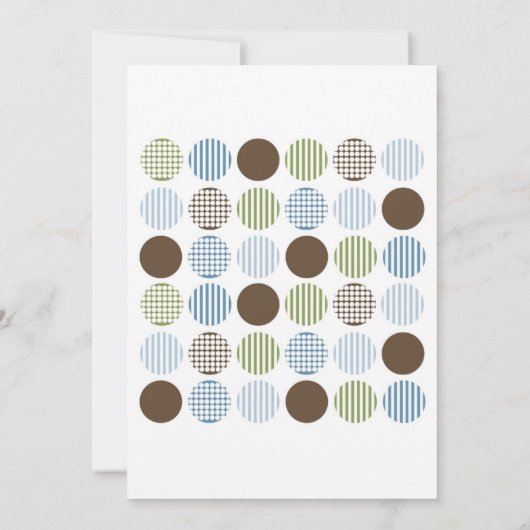 Modern Boy Dot Baby Dusche Invite Blue Green Brown Einladung (Rückseite)
