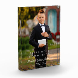 Modern Boy First Heilige Kommunion Picture Fotoblock