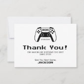 Modern Boy Gamer Kids Birthday Party Dankeskarte (Vorderseite)